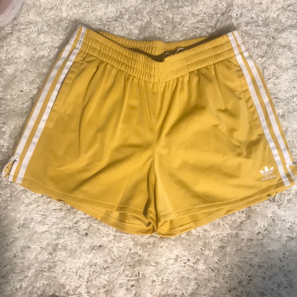 adorable yellow adidas shorts
